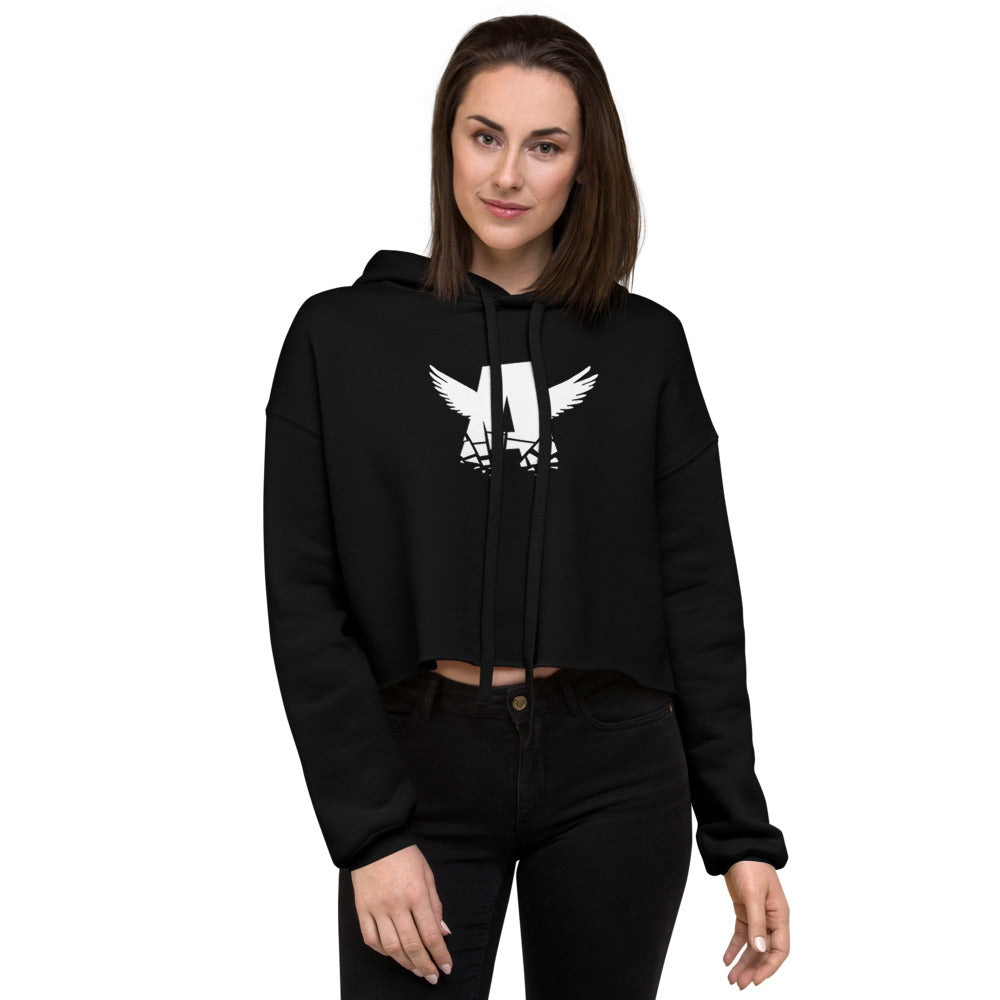 Women Crop Hoodie | WHITE LOGO