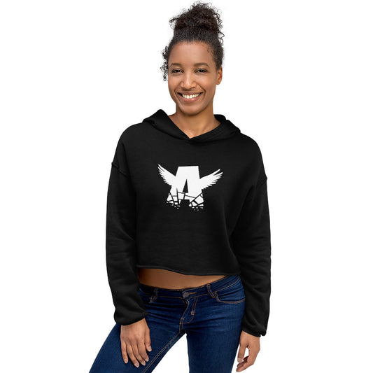 Women Crop Hoodie | WHITE LOGO