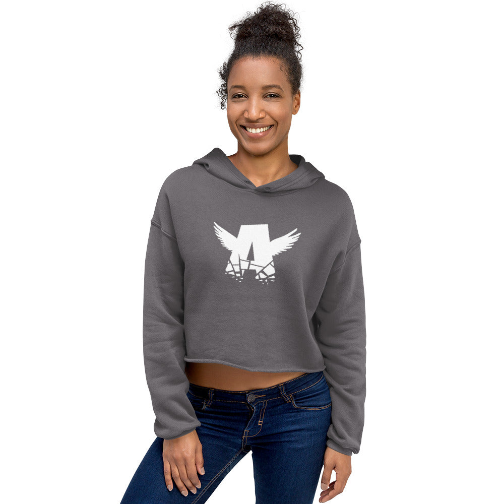 Women Crop Hoodie | WHITE LOGO