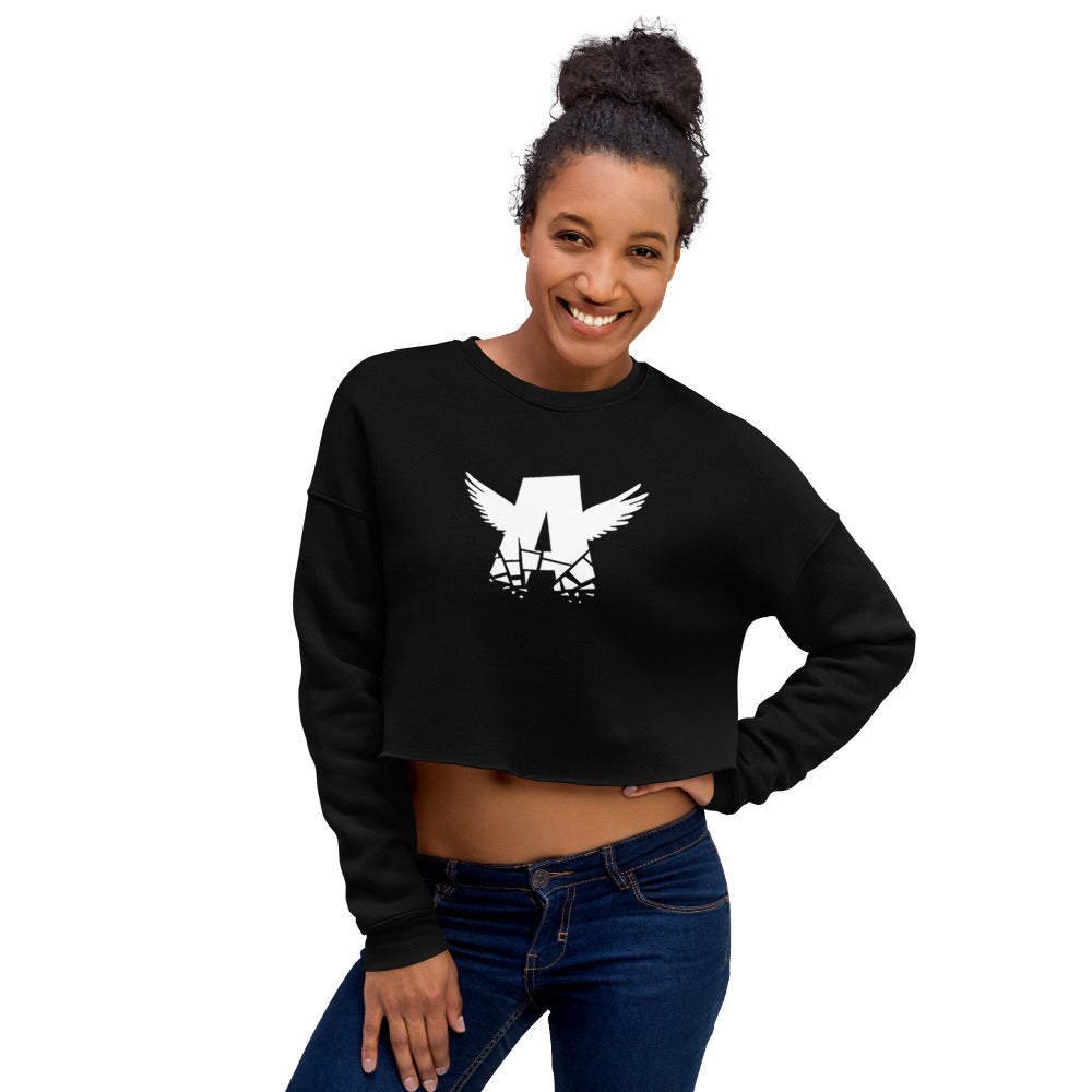 Women Crop Sweatshirt | WHITE LOGO